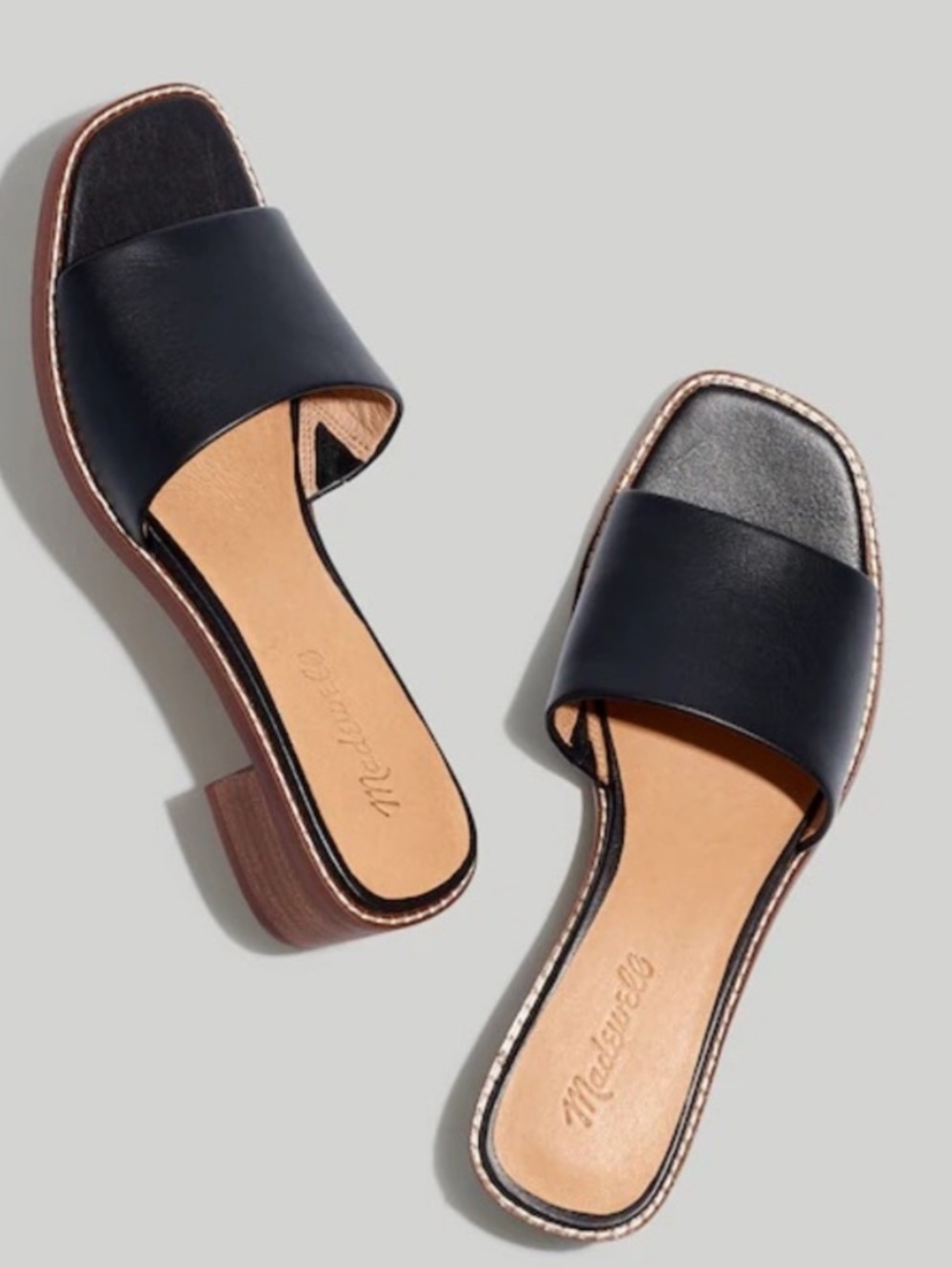 Madewell Black Leather Sandals Size 9.5